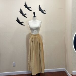 Courreges Paris Vintage  1970's Tan Corduroy Pleated Skirt  - 28  Waist / XS / S